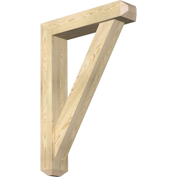 Ekena Millwork Traditional Craftsman Rough Sawn Bracket w/ Offset Brace, Douglas Fir, 6"W x 28"D x 40"H BKT0604X28X40TRA04RDF - main